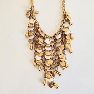 Joan Rivers Gold and Cream 10" Inches Statement Necklace